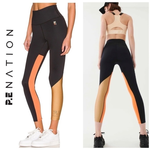 P.E Nation the Comeback Legging, highwaisted, black/colorblock, size M - Picture 1 of 14
